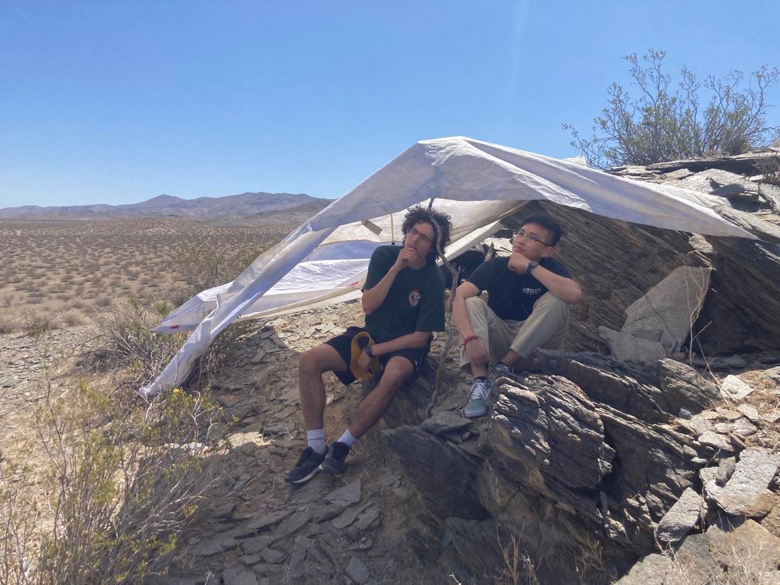 Felipe and Philip in their makeshift tent
